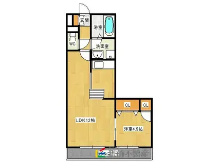 KS2002(1LDK/4階)の間取り写真