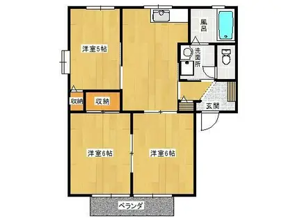 サンシャイン上成(3DK/2階)の間取り写真