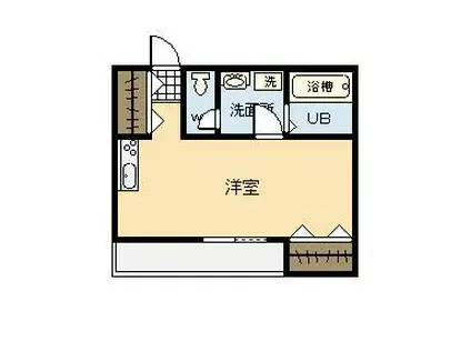 EXIA 大工(ワンルーム/1階)の間取り写真