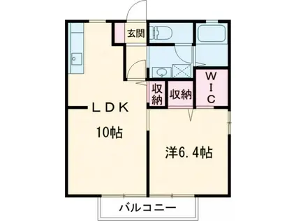 ツインパレス庄内N棟(1LDK/2階)の間取り写真