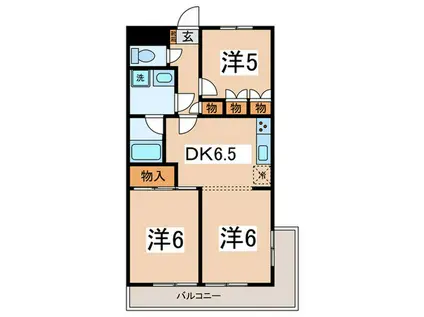 マルトハイム(3DK/1階)の間取り写真