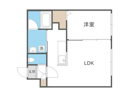 ASTER月寒西II(1LDK/3階)の間取り写真