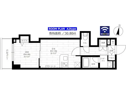 グランドコンシェルジュ氷川台(1DK/1階)の間取り写真