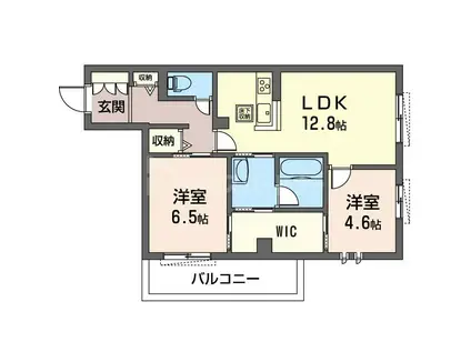 トラストメゾン花長(2LDK/1階)の間取り写真
