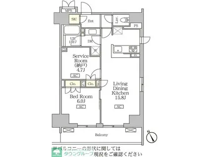 リーフシティ市川ザ・レジデンス(1SLDK/8階)の間取り写真