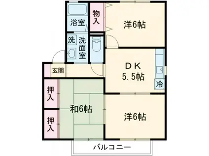 セジュールDX(3DK/2階)の間取り写真