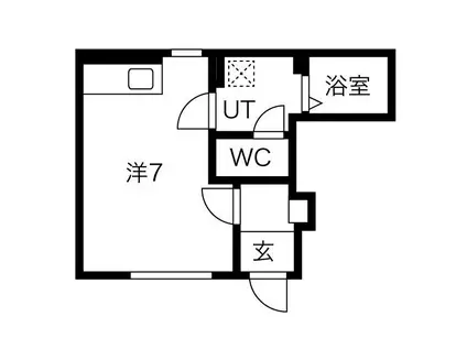 ドミール幸(ワンルーム/1階)の間取り写真