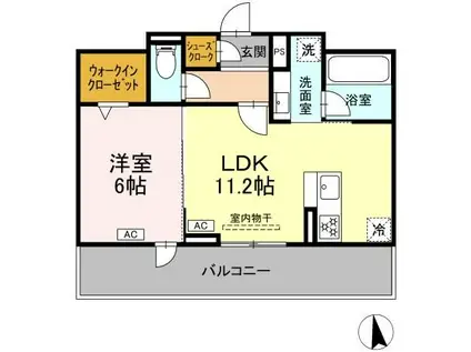 VERITE(1LDK/3階)の間取り写真