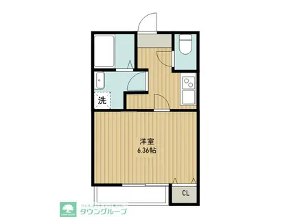 ジーメゾン新狭山ノース(1K/1階)の間取り写真
