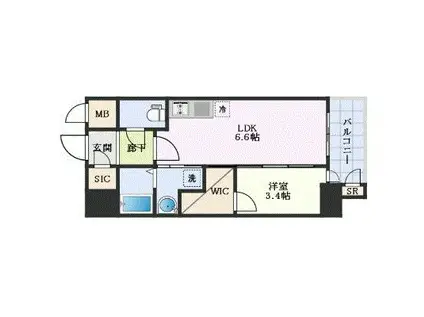 エステムコート名古屋新栄IVネスト(1DK/10階)の間取り写真