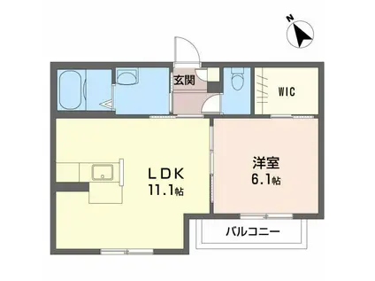 メゾンポラリス(1LDK/2階)の間取り写真