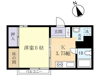 花登コーポ(1K/3階)の間取り写真