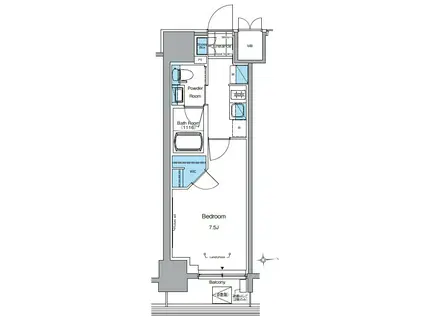 LEFOND PROGRES田原町(1K/4階)の間取り写真