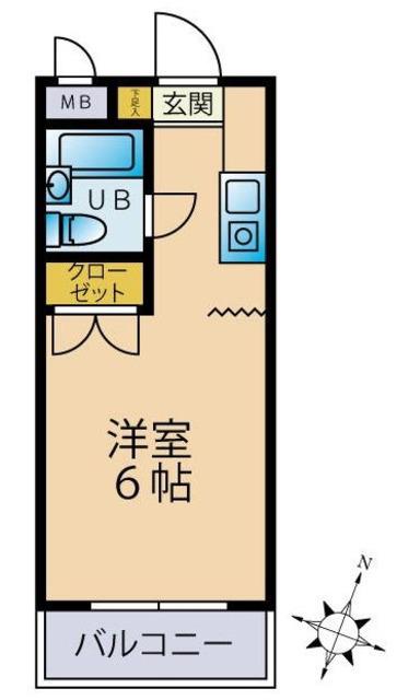 アートイン八王子(ワンルーム/2階)の間取り写真
