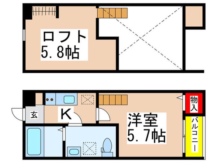 アルモ花園(1K/1階)の間取り写真