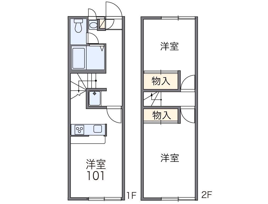 レオパレスかなめ(2DK/1階)の間取り写真
