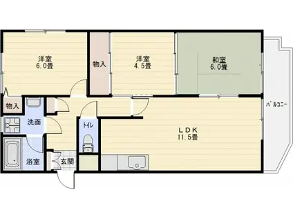 ハイグレード堅下(3LDK/4階)の間取り写真