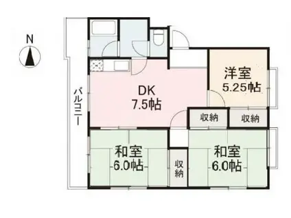 藤田ハイツ(3DK/3階)の間取り写真