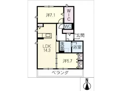 PRITZ・K(2LDK/1階)の間取り写真