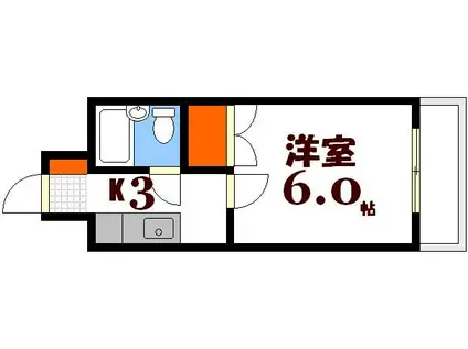 房尾本店2丁目ビル(1K/8階)の間取り写真