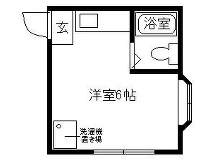 ヴィレッジカリアIV(ワンルーム/1階)の間取り写真