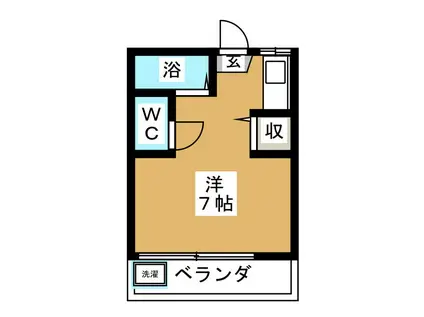 湘南エクセルハイツ(ワンルーム/1階)の間取り写真