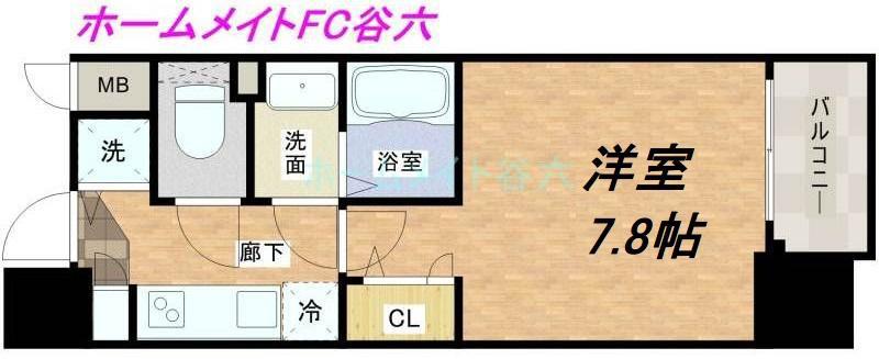 アドバンス上町台IIクレイドル(1K/10階)の間取り写真