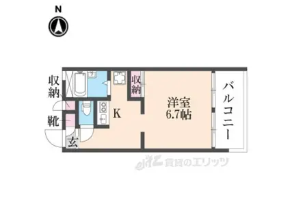 レオパレスコスモ(1K/2階)の間取り写真