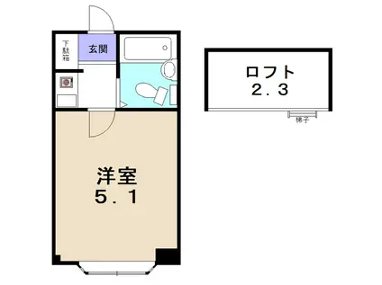 コスモハイツ 多治見(1K/2階)の間取り写真
