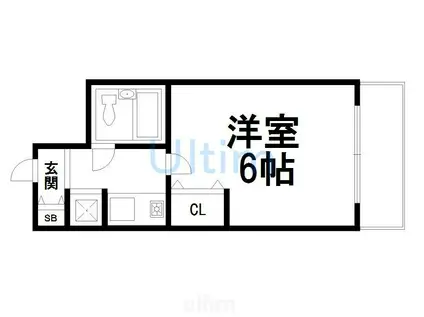 デトムワン京都外大南(1K/8階)の間取り写真