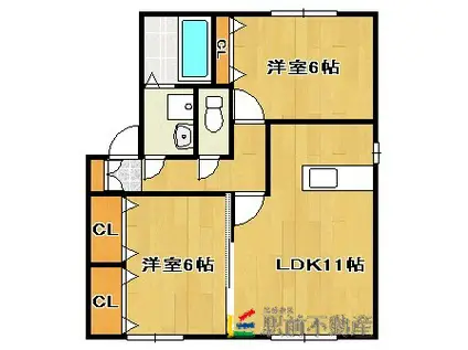 クレールシャンス(2LDK/1階)の間取り写真