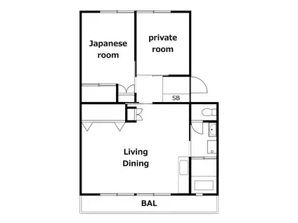 名田橋ハイツ(2LDK/1階)の間取り写真