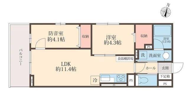LIBERTE井草(2LDK/1階)の間取り写真