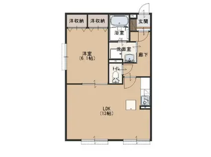 コンフォート宮本(1LDK/2階)の間取り写真