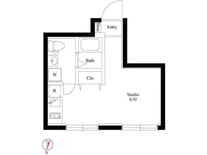 グラウンデュークス西大島(ワンルーム/2階)の間取り写真