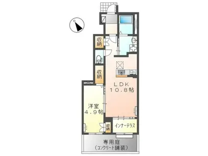 バイオレットヒルズ(1LDK/1階)の間取り写真