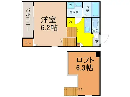 ELLERY MORIYAMA(1K/1階)の間取り写真