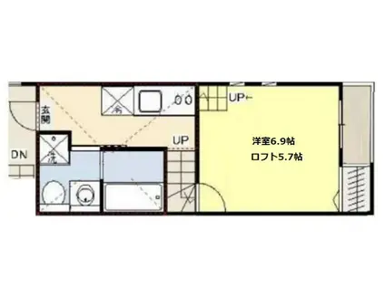 GRAN DE 愛宕橋(1K/2階)の間取り写真