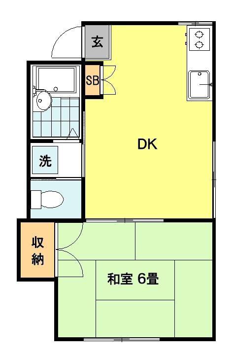 西田荘(1DK/2階)の間取り写真