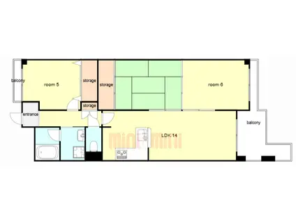 ユニライフ明石魚住(3LDK/2階)の間取り写真