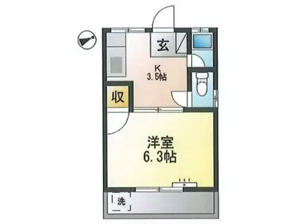 レニーハイツ(1K/2階)の間取り写真