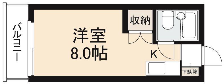 ドルフ3(ワンルーム/3階)の間取り写真