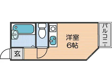 住之江1番館(ワンルーム/2階)の間取り写真