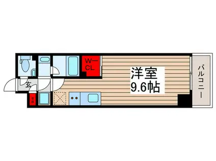 ザ・パークハビオ北千住(ワンルーム/13階)の間取り写真