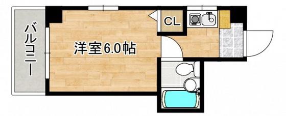 宇品コーポ(ワンルーム/3階)の間取り写真