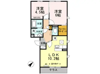 KLAUSE N(2LDK/3階)の間取り写真