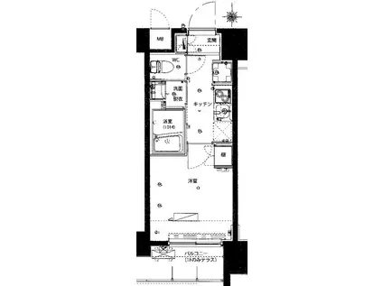 ハーモニーレジデンス武蔵小杉(1K/6階)の間取り写真