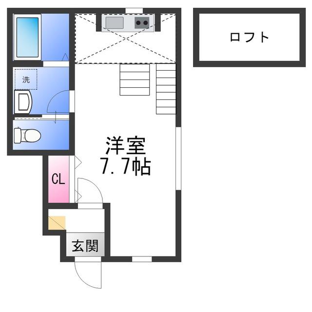 FREEDOM CONCEPTS 一津屋 猫の家(1K/1階)の間取り写真
