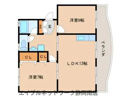 コーポ池田(2LDK/2階)の間取り写真