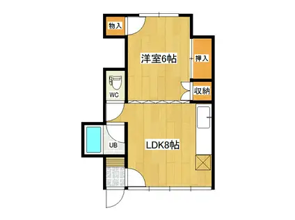 ハイツ井上(1LDK/2階)の間取り写真